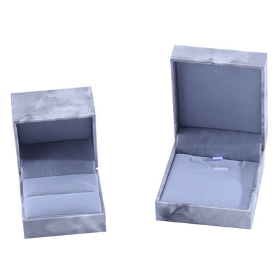 Fabrication de gros Luxe carré Box de bijoux personnalisé personnalisé haut de gamme Collier Bracelet Boucles d'oreilles Ring ensemble de bijoux Emballage carton papier flip marbre Jewelry Box avec logo