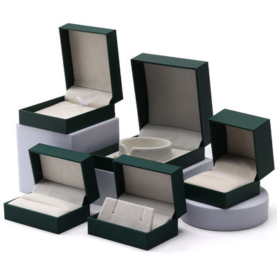 Luxe bijoux verts boîte en papier boucles d'oreilles collier pendentif bague emballage logo personnalisé