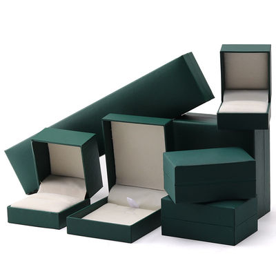 Luxe bijoux verts boîte en papier boucles d'oreilles collier pendentif bague emballage logo personnalisé