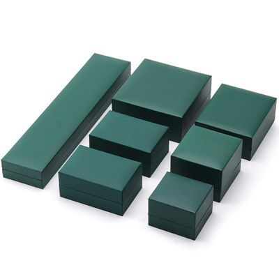 Luxe bijoux verts boîte en papier boucles d'oreilles collier pendentif bague emballage logo personnalisé