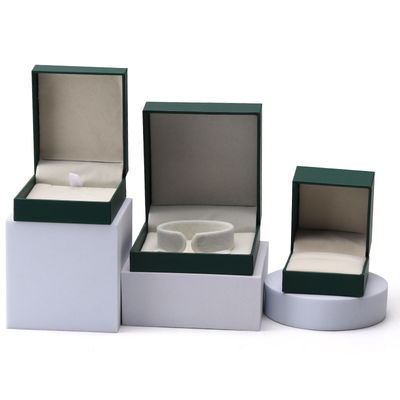 Luxe bijoux verts boîte en papier boucles d'oreilles collier pendentif bague emballage logo personnalisé