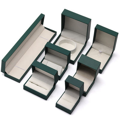 Luxe bijoux verts boîte en papier boucles d'oreilles collier pendentif bague emballage logo personnalisé