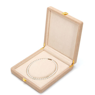 acheter Package de bijoux de luxe pour collier de perles boîte de rangement en cuir en microfibre blanche arrondie sur mesure online manufacture