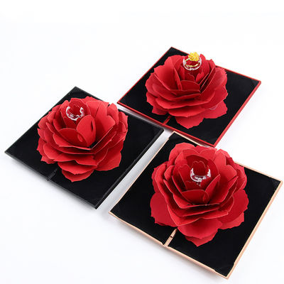 OEM Black Safflower Jewelry Packaging Case Rose Flower Gift Box Pour les bijoux