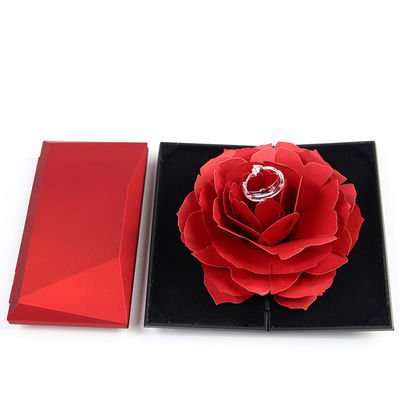 OEM Black Safflower Jewelry Packaging Case Rose Flower Gift Box Pour les bijoux