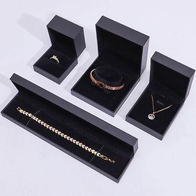 Boîte à bijoux en carton écologique à double face noir personnalisable