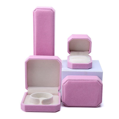 acheter Forme octogonale Flannelette rose Coffret de bijoux pour collier Bracelet Ring dernier style online manufacture
