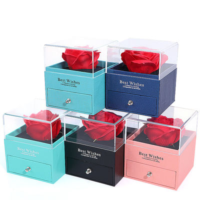 acheter Boîte de rose de la Saint-Valentin type tiroir boîte d'emballage de bijoux en forme carrée online manufacture