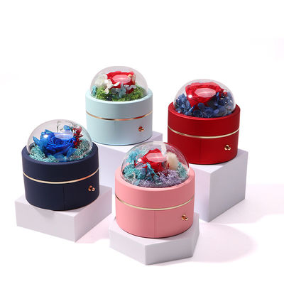acheter Taille personnalisée Box de bijoux de fleurs rondes de luxe Packaging Ring Drawer Box online manufacture