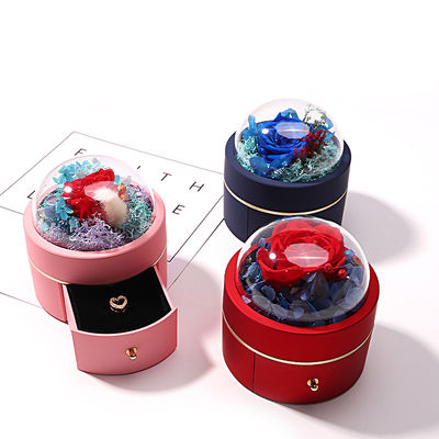 Taille personnalisée Box de bijoux de fleurs rondes de luxe Packaging Ring Drawer Box