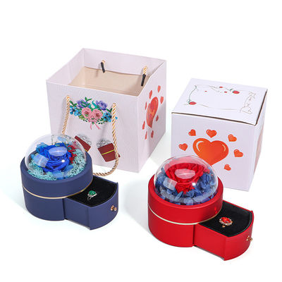 Taille personnalisée Box de bijoux de fleurs rondes de luxe Packaging Ring Drawer Box