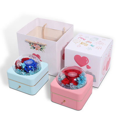 Taille personnalisée Box de bijoux de fleurs rondes de luxe Packaging Ring Drawer Box