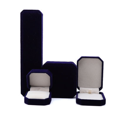 Élégance faite à la main noire Octagonal Velours Joaillerie Boîte pour Collier Boucles d'oreilles Bracelet Ring