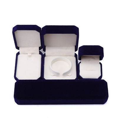 Élégance faite à la main noire Octagonal Velours Joaillerie Boîte pour Collier Boucles d'oreilles Bracelet Ring