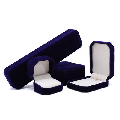 Élégance faite à la main noire Octagonal Velours Joaillerie Boîte pour Collier Boucles d'oreilles Bracelet Ring