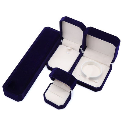 Élégance faite à la main noire Octagonal Velours Joaillerie Boîte pour Collier Boucles d'oreilles Bracelet Ring