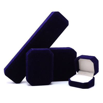 Élégance faite à la main noire Octagonal Velours Joaillerie Boîte pour Collier Boucles d'oreilles Bracelet Ring