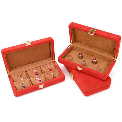 acheter Boîte de bijoux en cuir en microfibre orange personnalisée pour bracelet et anneau de Stud 19.5*11*5cm online manufacture