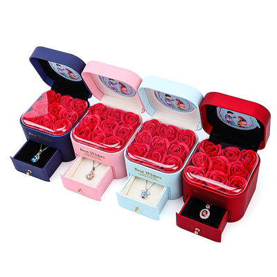 Taille personnalisée Rose Immortel tiroir Joaillerie à fleurs Boîte pour boucles d'oreilles Pendentif