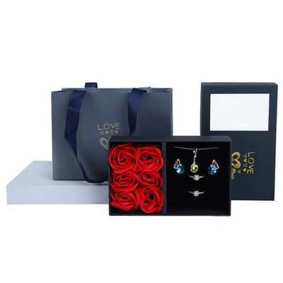 acheter Boîte à bijoux en carton Hanhong Rose Sabon Fleur Emballage cadeau avec sac à main online manufacture