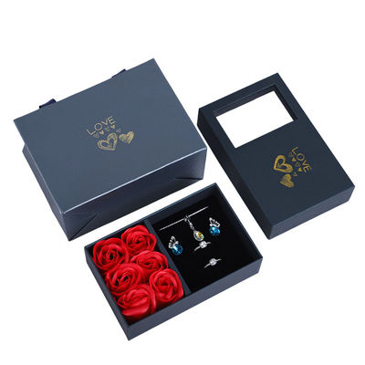Boîte à bijoux en carton Hanhong Rose Sabon Fleur Emballage cadeau avec sac à main