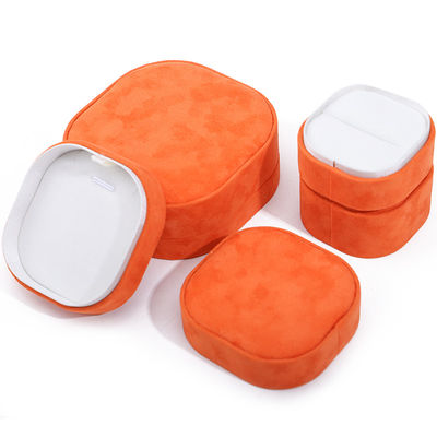 Boîte à bijoux en velours orange pour bracelet Collier Bracelet Ring par Hanhong Logo personnalisé