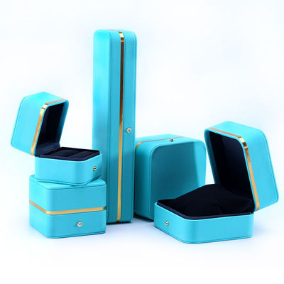 Boîte d'emballage de bijoux en cuir en PU de qualité rectangulaire pour bracelet, collier, montre et bague