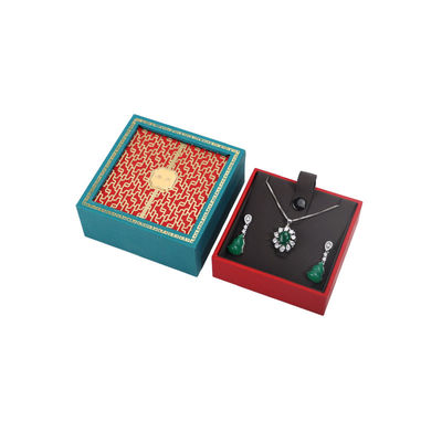 Logo personnalisé Boîte de bijoux en bois vert Collier et bracelet Boîte d'emballage