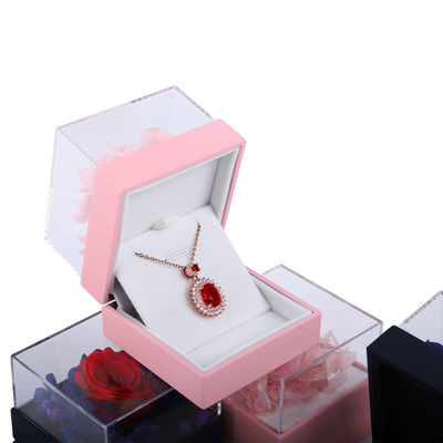 acheter Boîte d'emballage de bijoux de fleurs de rose carrée Boîte d'anneau floral pour cadeau online manufacture
