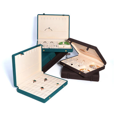 Boîte à bijoux en cuir pour le stockage élégant et sécurisé de la bague de bracelet de collier