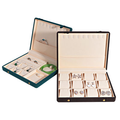 Boîte à bijoux en cuir pour le stockage élégant et sécurisé de la bague de bracelet de collier