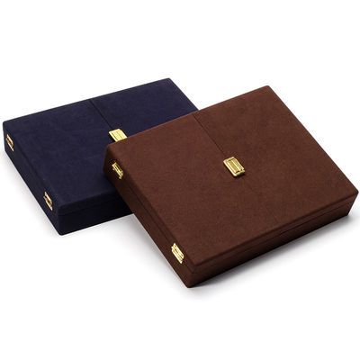 Emballage de luxe Boîte à bijoux en microfibre pour anneaux Boucles d'oreilles Bracelet et collier