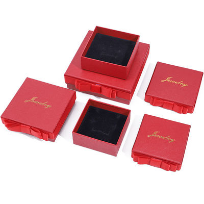 acheter Logo personnalisé Boîte de bijoux en papier rouge pour colliers boucles d'oreilles anneau rectangle fait à la main online manufacture
