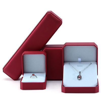 acheter Boîte d'emballage de bijoux de luxe personnalisée en cuir rouge fait à la main online manufacture