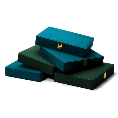 Boîte de bijoux en cuir PU portable pour les boucles d'oreilles bleues