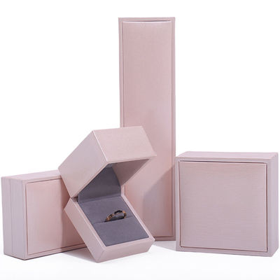 Touche douce rose faux cuir bijoux de luxe stockage emballage de velours revêtement