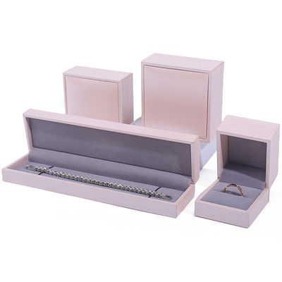 Touche douce rose faux cuir bijoux de luxe stockage emballage de velours revêtement