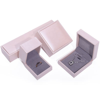 Touche douce rose faux cuir bijoux de luxe stockage emballage de velours revêtement