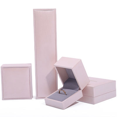 Touche douce rose faux cuir bijoux de luxe stockage emballage de velours revêtement