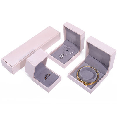Touche douce rose faux cuir bijoux de luxe stockage emballage de velours revêtement