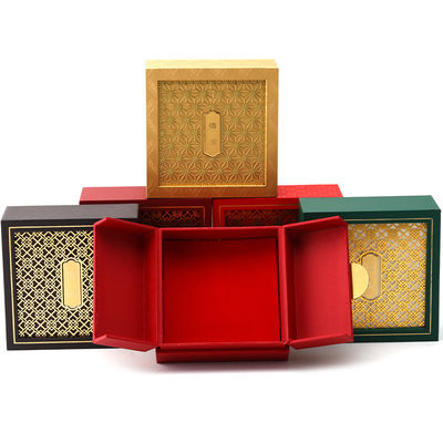 Boîte d'emballage de bijoux en papier carton de style ancien avec décor texturé