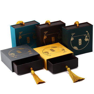 Boîte d'emballage de bijoux de luxe de style chinois exquise avec décor à la tasse