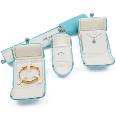 acheter Boîte à bijoux en velours cyan doux et élégant boîte à bijoux en forme de coquille online manufacture