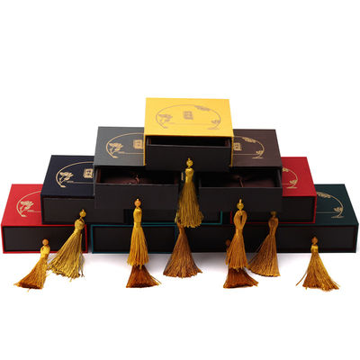 Boîte d'emballage de bijoux de luxe de style chinois exquise avec décor à la tasse