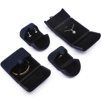 Chine fabrication en gros de haute qualité bijoux emballage Boîte de luxe personnalisée Big Jewelry Set Box Collier Bracelet Boucles d'oreilles Bague emballage artisanal velours bleu double porte Jewelry Box avec logo