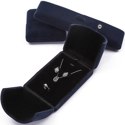 Chine fabrication en gros de haute qualité bijoux emballage Boîte de luxe personnalisée Big Jewelry Set Box Collier Bracelet Boucles d'oreilles Bague emballage artisanal velours bleu double porte Jewelry Box avec logo