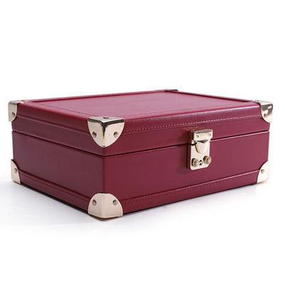 Protection de coin de luxe en cuir en poudre PU Organisation de stockage de bijoux avec miroir