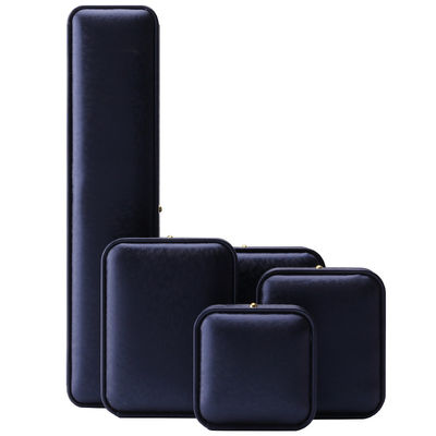 Boîte à bijoux en cuir en PU à coin rond violet foncé pour le stockage de luxe