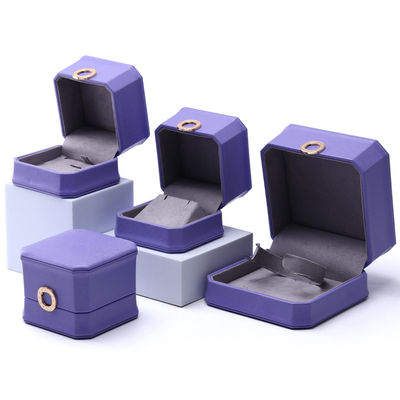 acheter Captivant violet octagonal PU couture boîte à bijoux pour l' anneau oreille pendentif online manufacture