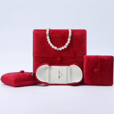 Chine Fabrication en gros Boîte à bijoux de luxe Emballage Personnalisé haut de gamme Collier Bracelet Boucles d'oreilles Bague Emballage double porte Velours rouge Boîte à bijoux avec logo